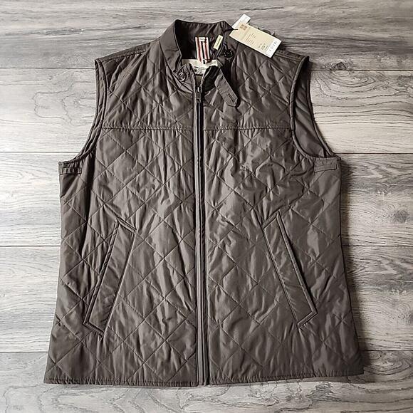 $1095 NWT Burberry Mens Brown Puffer Vest Jacket Size L Authentic